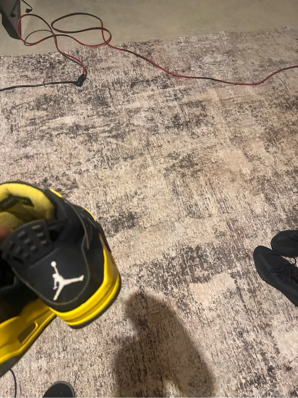 Air Jordan 4 Retro Black/Yellow Men’s Basketball Shoes